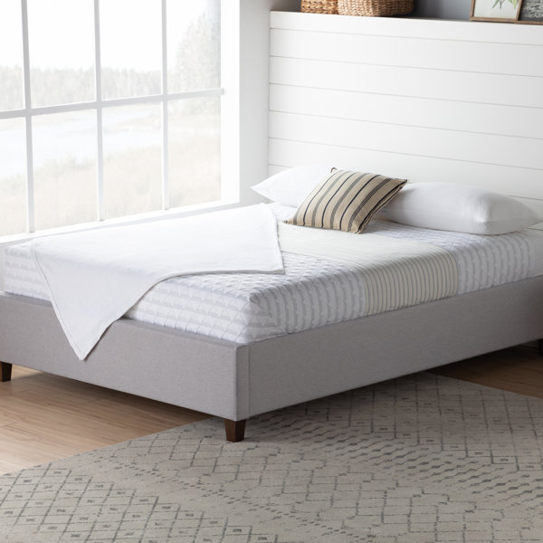 Winston Porter Hateya Upholstered Low Profile Platform Bed Base & Reviews